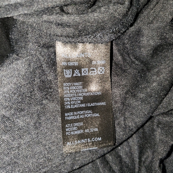 All Saints EUC Jersey T-Shirt Dress with Corset - Picture 4 of 7